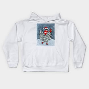 Ice Skating Christmas Chicken Kids Hoodie